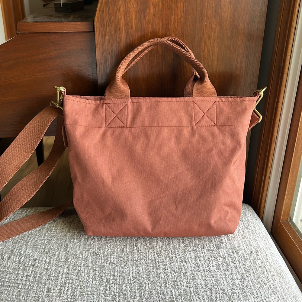 Canvelle Terracotta Crossbody Zip Tote size small